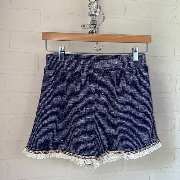 Hem & Thread shorts knit fray embroidered trim at hem small NEW boho hippie - Picture 2 of 8